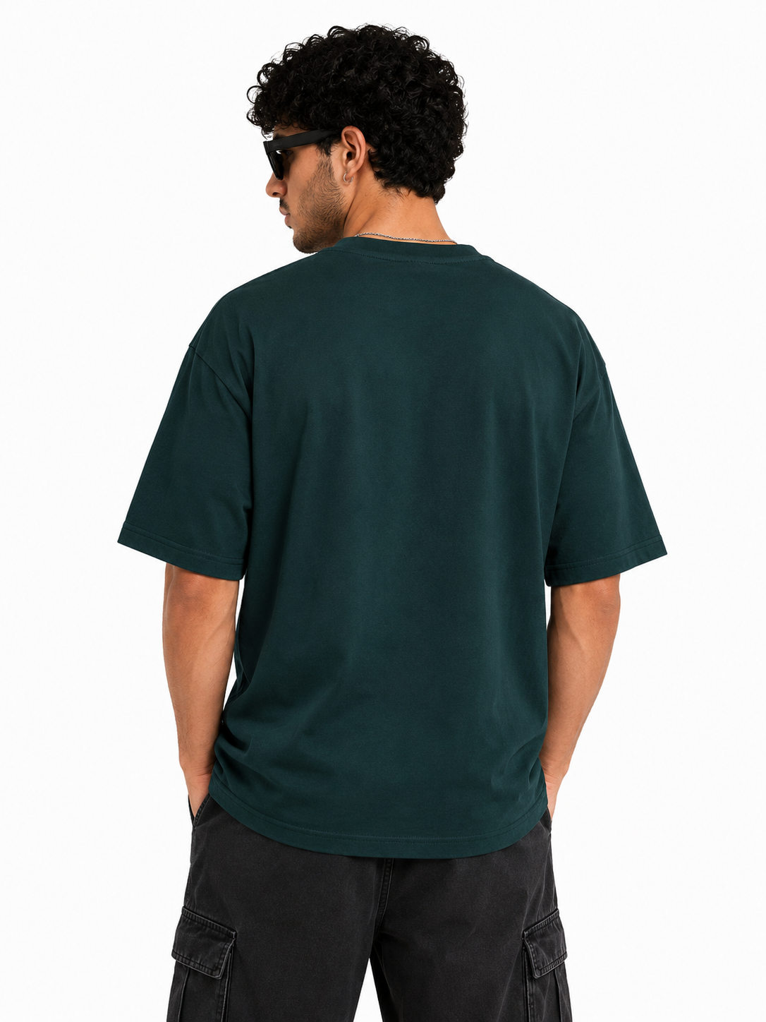 Alpha Edge Colorblock Boxy Fit T-Shirt – Forest Green