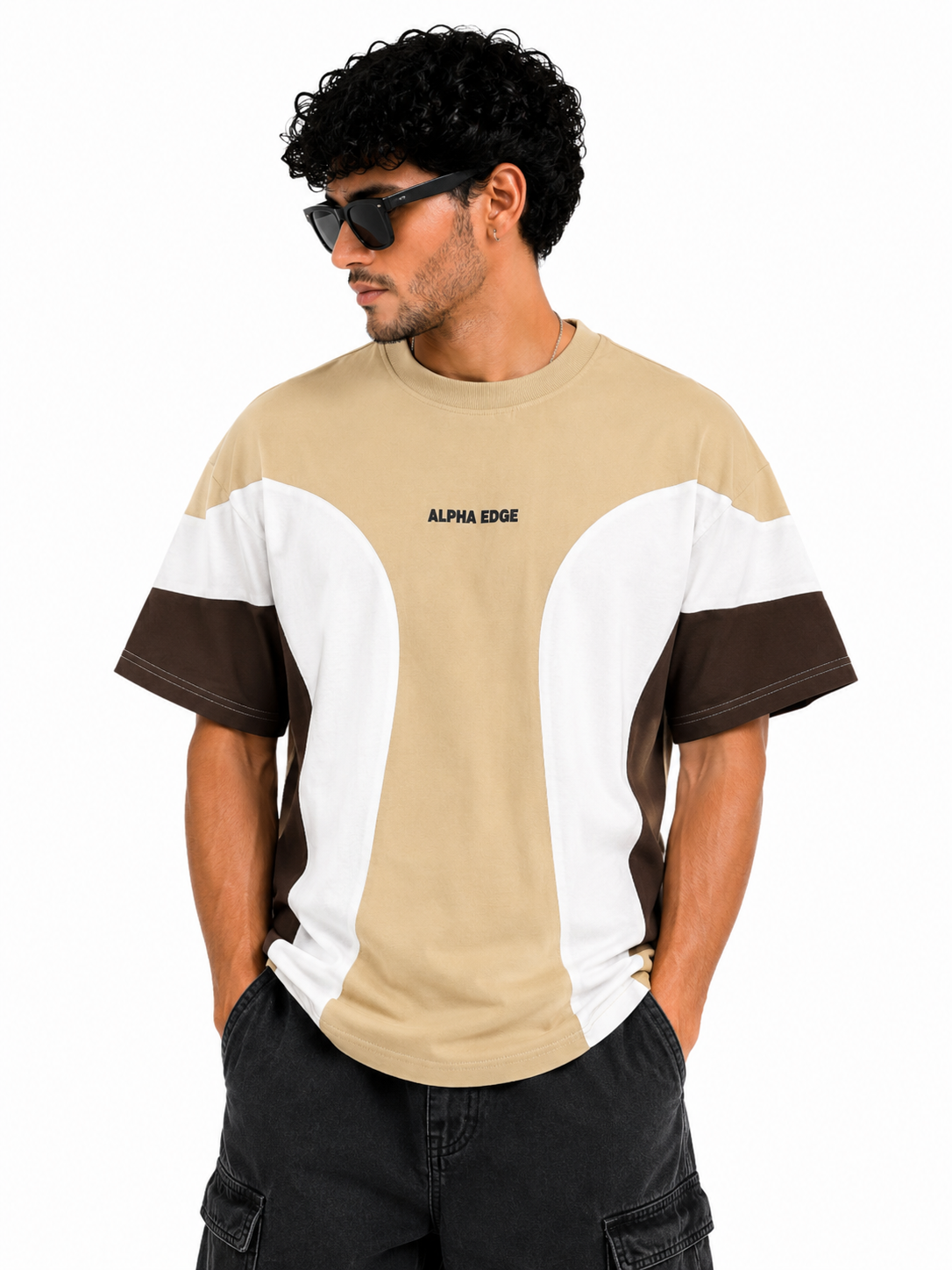 Alpha Edge Colorblock Boxy Fit T-Shirt – Forest Green